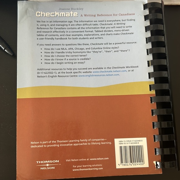 Checkmate, A Writing Reference for Canadians by Joanne Buckley textbook - Picture 2 of 3